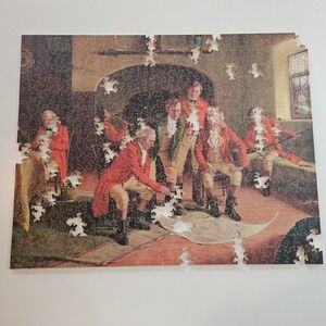 Antique 1922 Zig Zag Chicago Wood Puzzle Trail of the Fox‎ - Missing Pieces